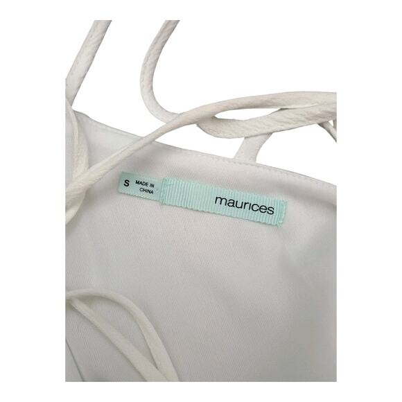 Maurices Women’s White Double Spaghetti Strap Dress Mini Beachy Size Small - Picture 10 of 10